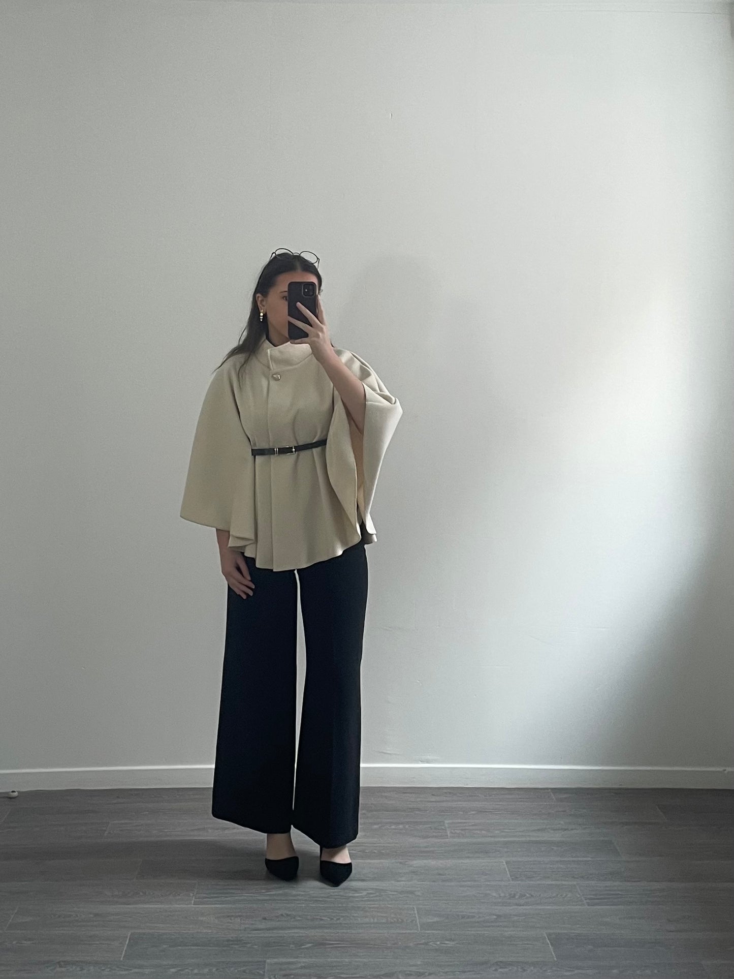 Poncho élégant beige