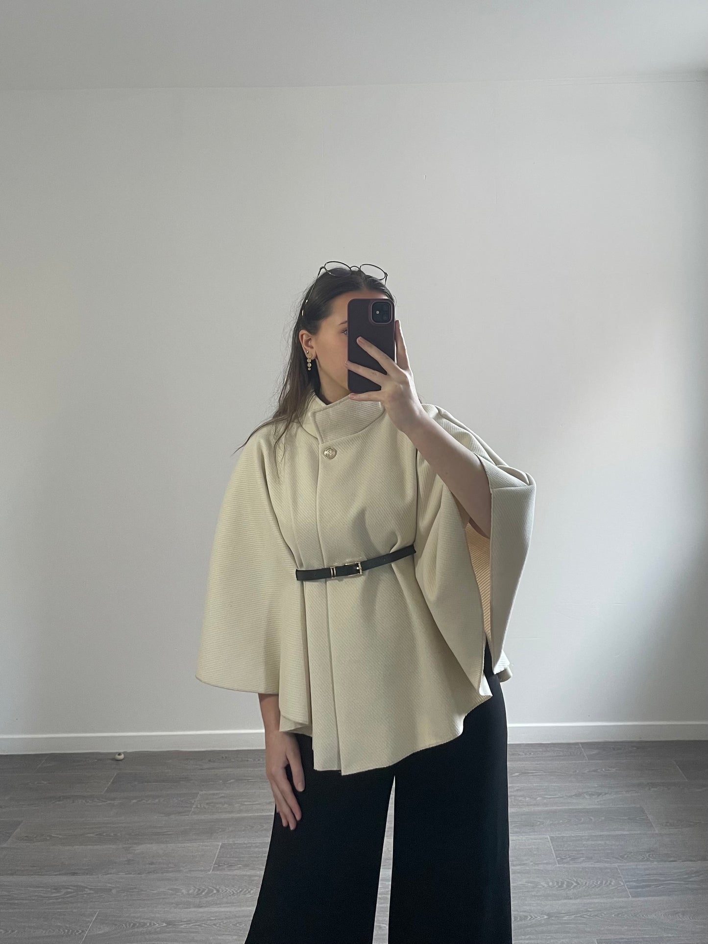 Poncho élégant beige